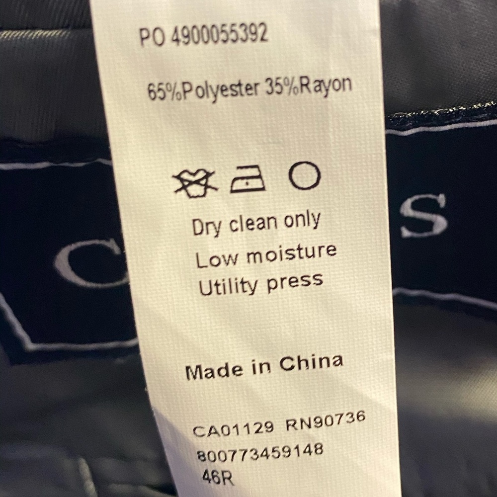 Chaps Gray Micro-Checkered Single Vent Blazer 46r - image 8